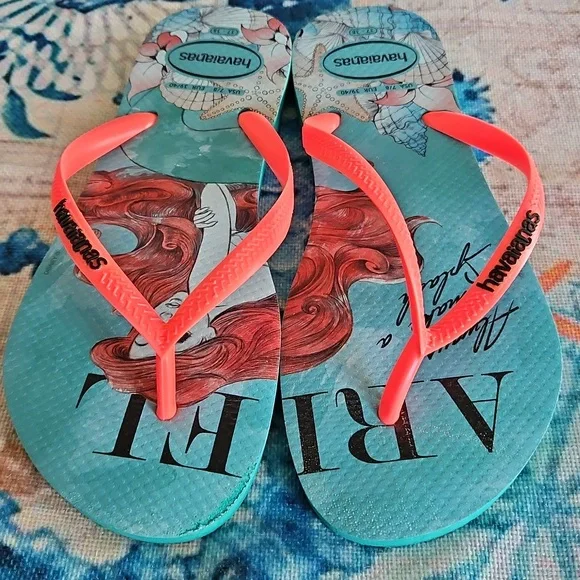 Havaianas Disney Ariel Flip Flops Size 7/8 - Picture 8 of 16